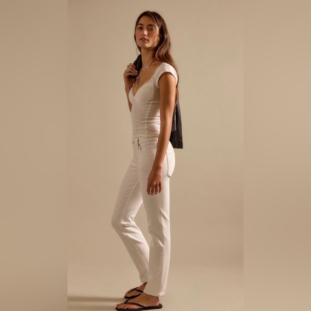 Oracle low-rise slim straight jeans NWT optic white - Picture 3 of 4